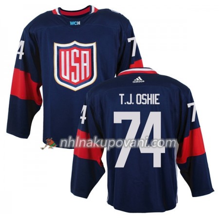 USA Dresy T.J. Oshie 74 Světový pohár v ledním hokeji 2016 Modrá Premier - Pánské USA Dresy T.J. Oshie 74 Světový pohár v ledním hokeji 2016 Modrá Premier - Pánské